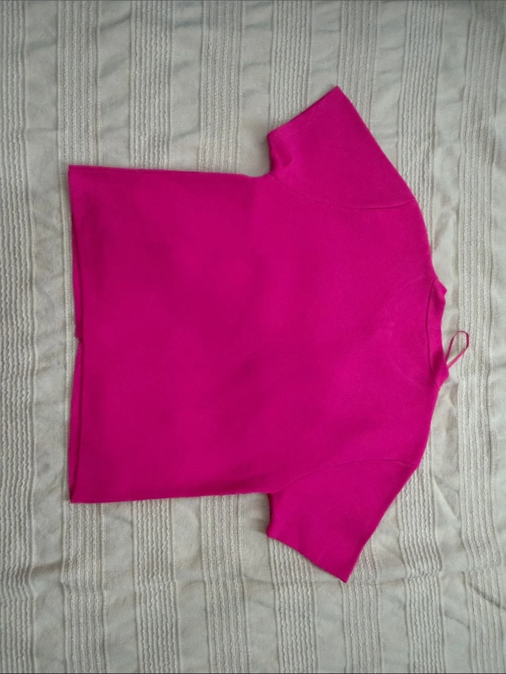 Zara Fuchsia Short-Sleeve Button-Down Cardigan with Gold Buttons